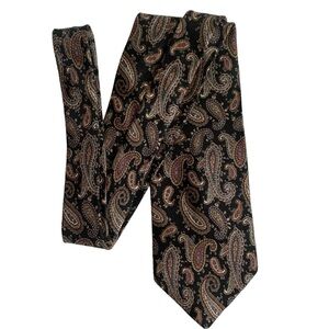 Pierre Balmain Paris 100% Italian Silk Paisley Print Tie